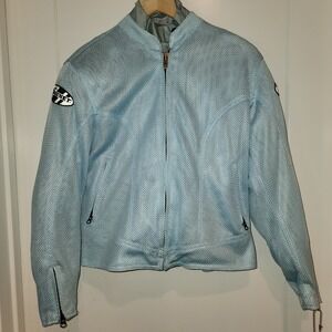 Joe Rocket Women M Mesh Motorcycle‎ Jacket Sky Blue Summer Biker Moto Core